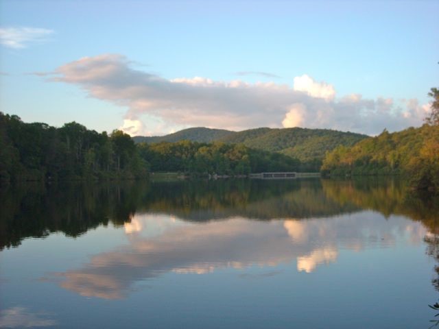 View of Grandfather Mountain over Price Lake